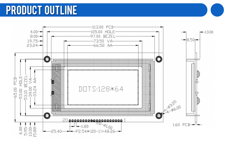 Yellow Green Film 12864A 20PIN SBN0064 Controller Parallel Port For Arduino 128X64 Graphics LCD