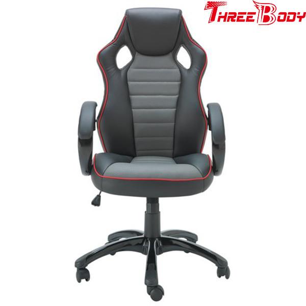 Black And Gray Executive Racing Office Chair Human - Oriented Ergonomic Designed