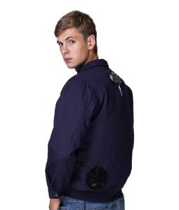 Fashion Navy Blue Long Sleeve Cooling Jacket with Semiconductor Device Cooling