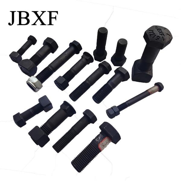 Black Hex Track Shoe Bolt And Nut 12.9 Grade Excavator Track Bolt Low Price