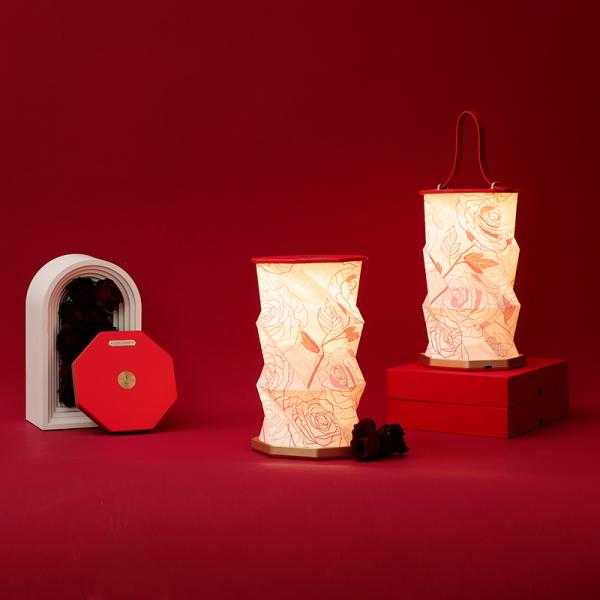 Valentine'S Day Adjustable Crinkle Folding Paper Lamp Lampshade Led Spotlight