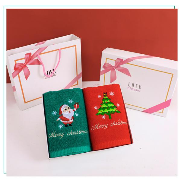Рождественское вышитое полотенце для рук 100% хлопчатобумажные полотенца для ванны в подарочной коробке для всех