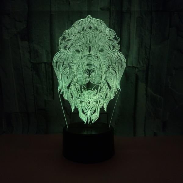 Custom picture memento Lion child animal 3D night Lights Colorful Vision LED Gift Decoration Atmosphere Table Lamp