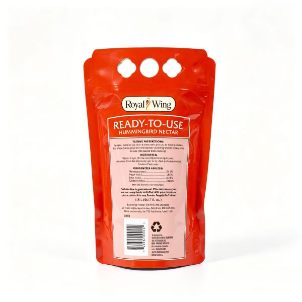 1.5L Ready-to-Use Hummingbird Nectar Pouch with Tap & Handle - Leak-Proof Stand-Up Bag for Bird Feeders