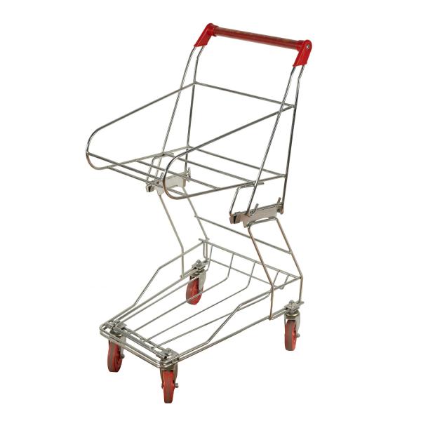 Покрытие порошка вагонетки корзины для товаров колес нажима 4 руки цинка с печатью логотипа