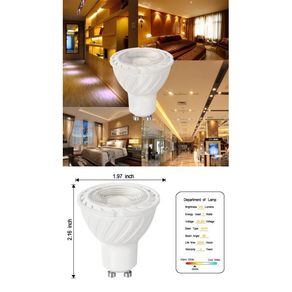 7W Dimmable GU10 MR16 COB LED Spotlight Bulb Warm Cold White