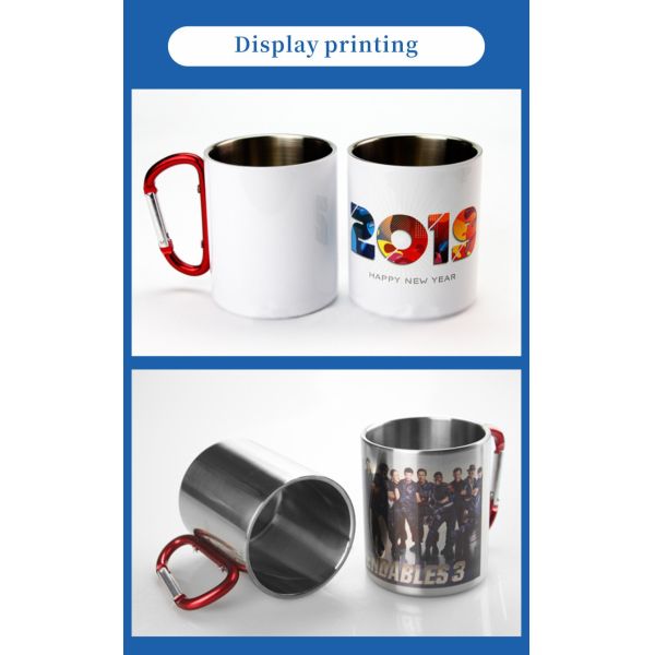 Direct Factory Sale Stainless Steel Sublimation Mug with Gradient Design Red Handle for Promotional & Business Gifts