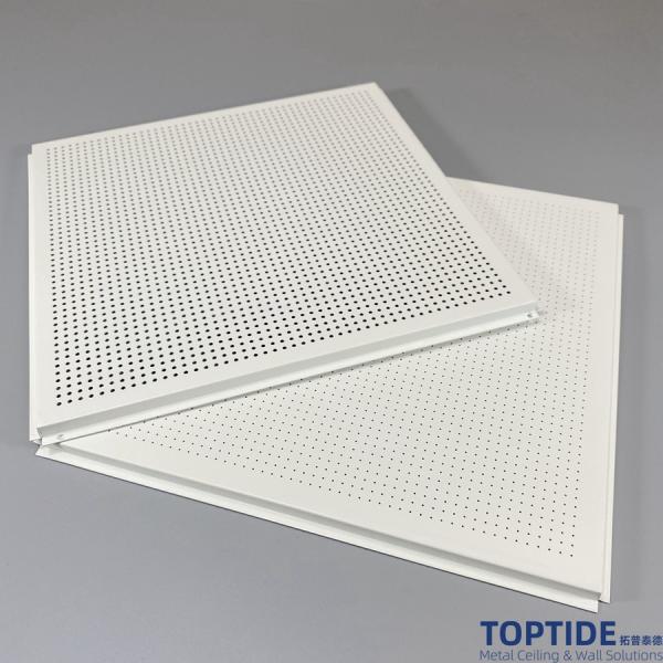 High Strength Curved RAL9016 0.6mm Lay In Metal Ceiling Tiles Snap Type