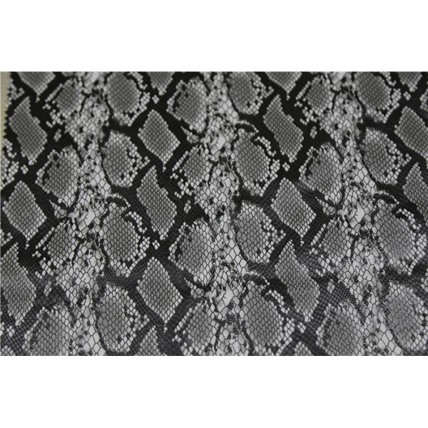Grey High Grade Pu Leather / Printed Leather Fabric 0.65mm Thickness