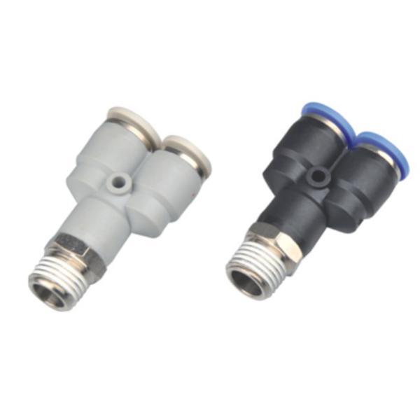 Y Model PX Male Push - in brass nickel plated connector , tube fitting