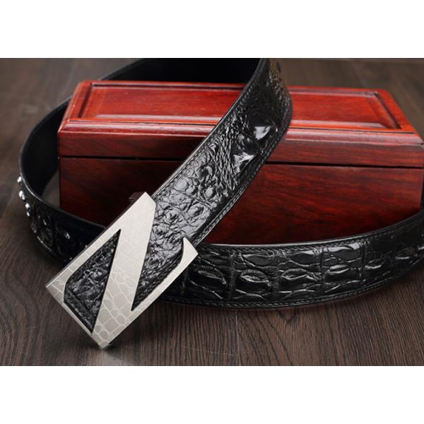 Factory price fashion casual belt stainless alloy buckle crocodile belts