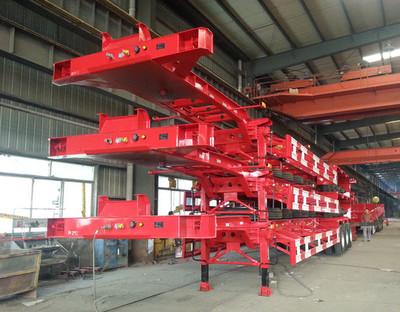 40 T Flat Bed Semi Trailer Truck 40 Feet Skeleton Container transport Tractor Trailer