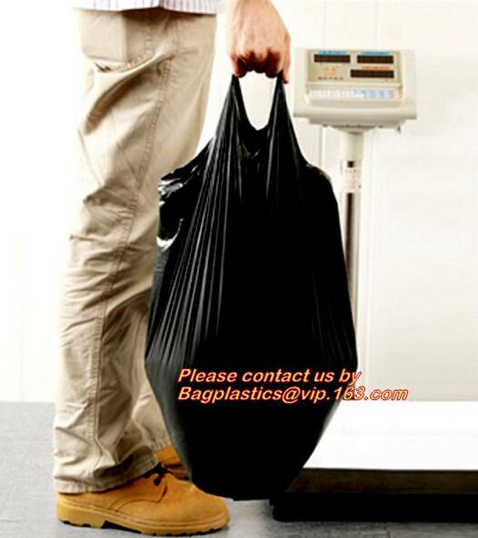 Tall Kitchen Bags With Handles, Reusable And Disposable Grocery Bags Biodegradable, BPA-Free Plastic Grocery Bags