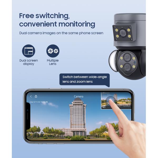 4 Mega Pixel Wireless Speed Dome Security Camera with Multiple Lens and Cloud Storage