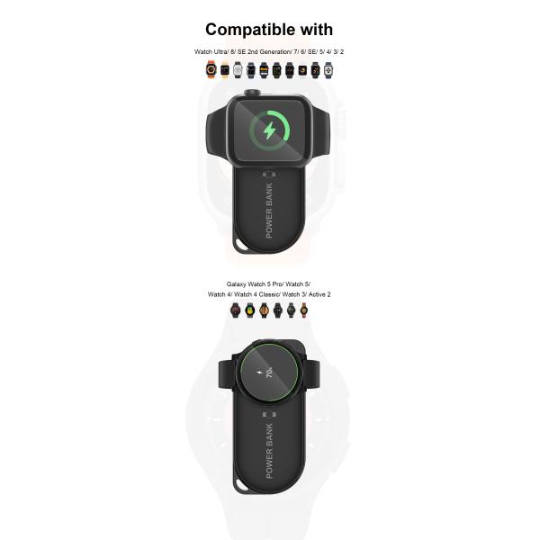 Беспроводное зарядное магнитное зарядное устройство 1200 мАч портативный электростанция для iWatch и Samsung