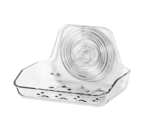 Plastic Soap Dish Holder Self Adhesive Soap Dish Wall Mounted, Bar Soap Sponge Holder for Shower, Bathroom, Tub