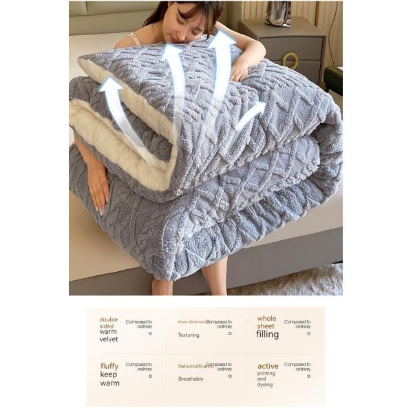 Customized Color Thickened Warm Lamb Fleece Quilt for Sustainable Chemical Fiber Quilt