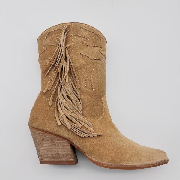 Bone Womens Leather Dress Ankle Boots Durable Brown Suede Tassel Boots