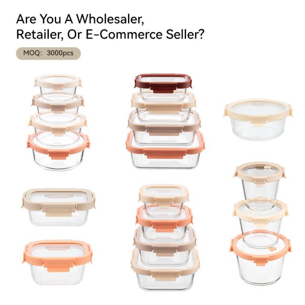 IKOO Large Capacity Airtight Glass Food Storage Container with BPA Free High Borosilicate Glass Lid
