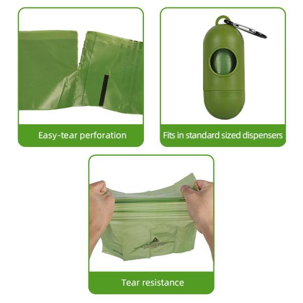 Темная ая-зелен собака HDPE EPI Compostable кладет экологически дружелюбное в мешки