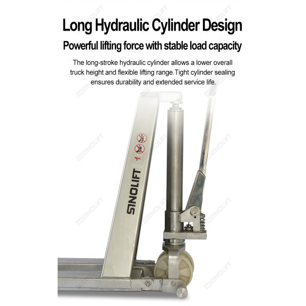 Sinolift HLT15S-I 304 Stainless Steel High Lift Pallet Truck for Warehouses, Logistics & Medical Facilities