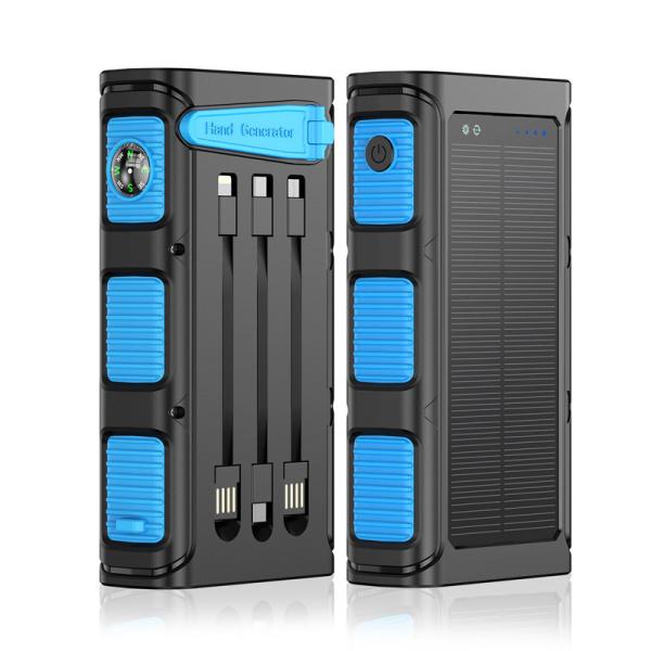 Centrale portative de lithium de câble intégré de systèmes solaires 10000mAh~30000mAh intelligent