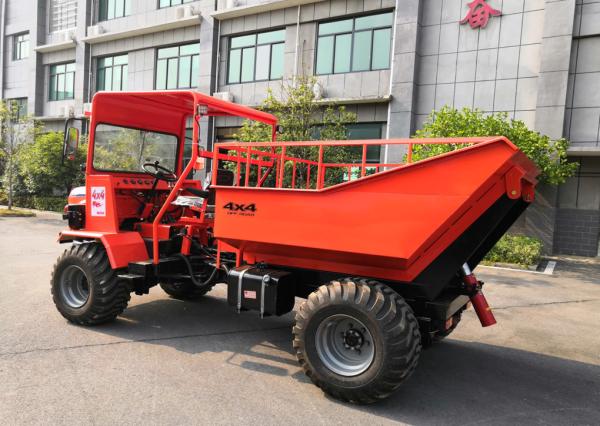 Red Color 4 Ton Mini Farm Tractor Articulated Chassis Full Hydraulic Steering