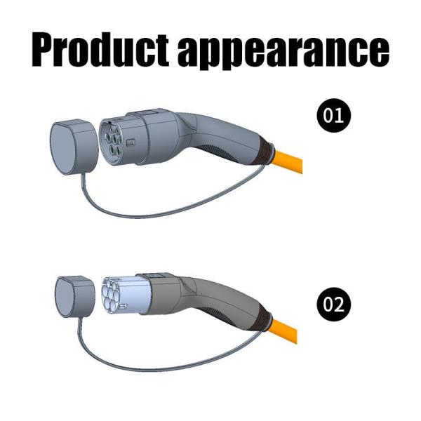 UL94-V0 Flame Class 16A-32A Type 1 to Type 2 EV Charging Cable for Electric Vehicles