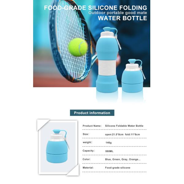 20.4 Floz Filter Collapsible Silicone Water Bottles