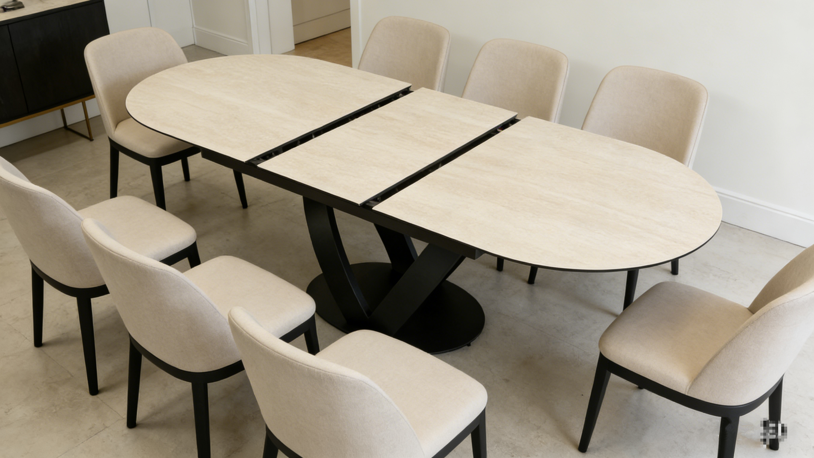 Modern Dining Room Furniture Nordic Rectangular Luxury Marble Extendable Dining Table Set with 6-Seater Chairs for Sale