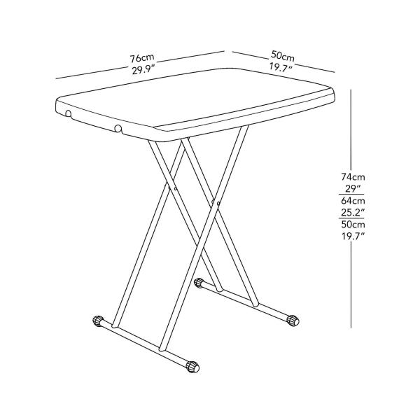 30Inch Plastic Height Adjustable Laptop Folding Table for Home Office Living Room