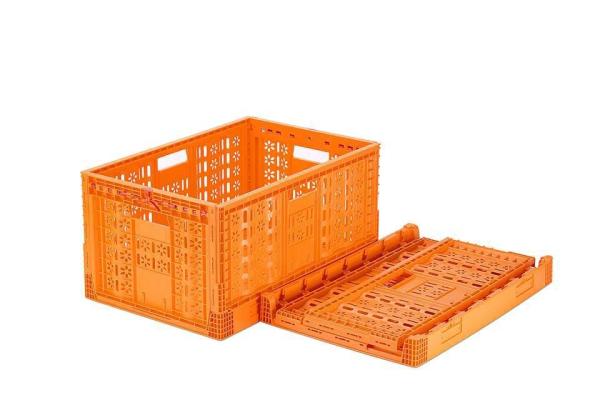 Foldable Vented Basket Food Grade Plastic Collapsible Crate for Stackable Logistics
