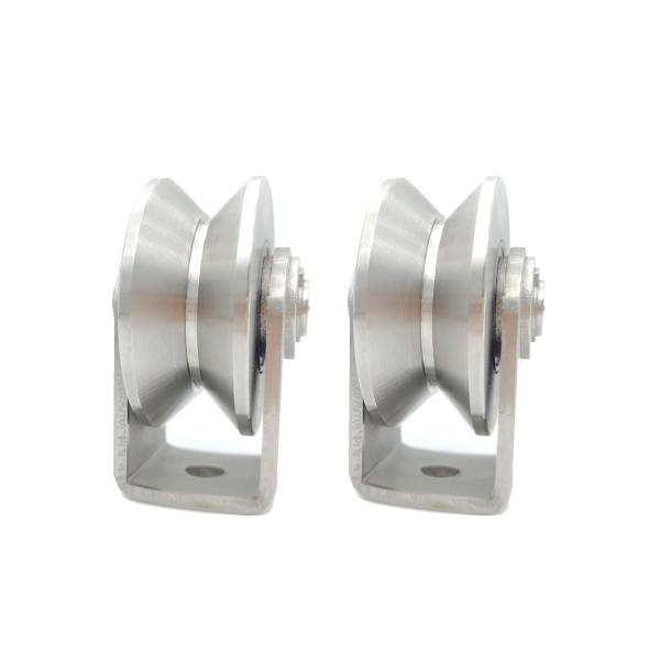 Hotel And Home V Groove Gate Wheels Stainless Steel Bracket Customized