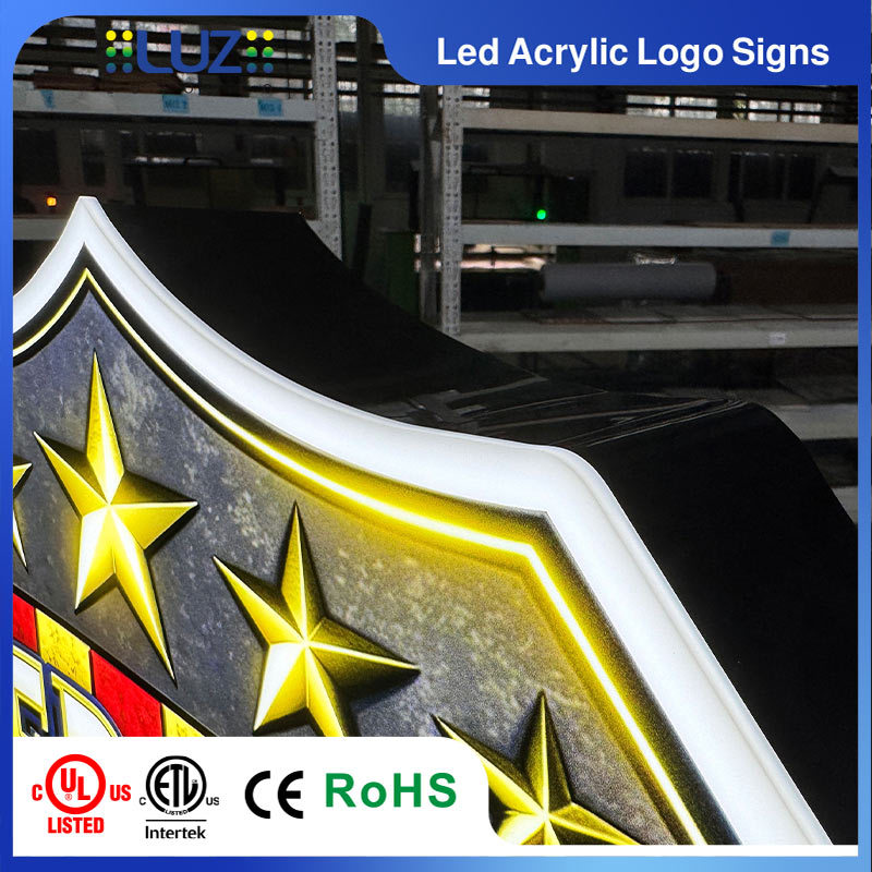 Custom Shield-Shaped Acrylic LED Light Box UV Printed Graphic Signboard
