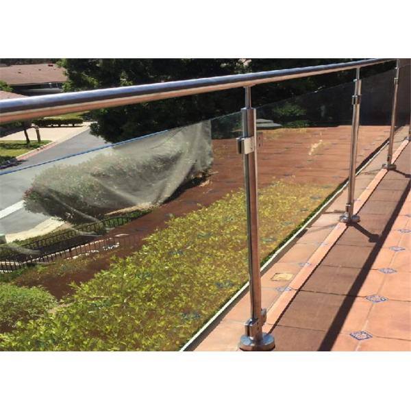 Outdoor Terrace Stainless Steel Glass Balustrade 316SS Post Glass Railing Modern Design