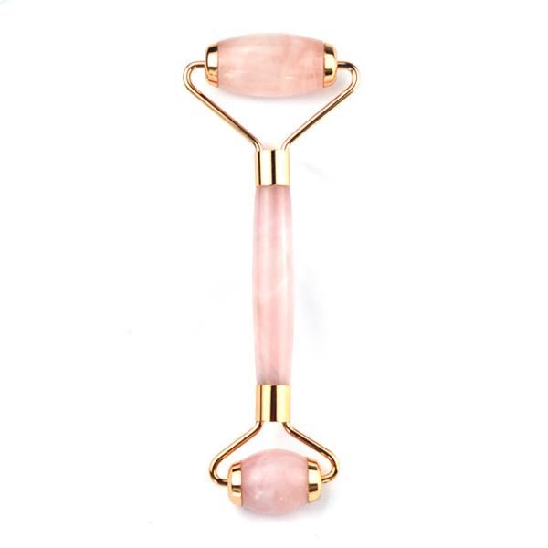 Anti Aging Facial Roller Rose Quartz Gua Sha Massage Roller for Face Accessory