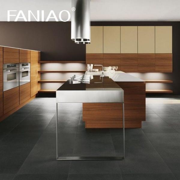 Кухонный шкаф Поставщик Модульный роскошный дизайн Современная мебель из нержавеющего дерева Кухонный шкаф
