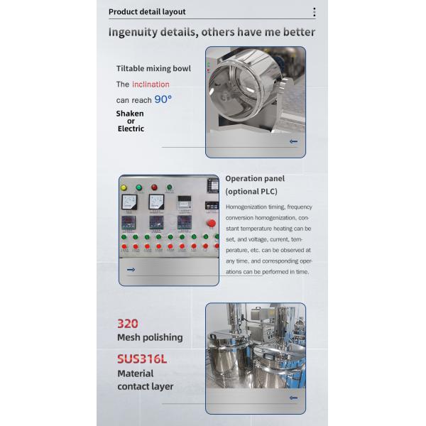 Making Machine Vacuum Homogenizer Emulsifying Mixing Machine for Cosmetics