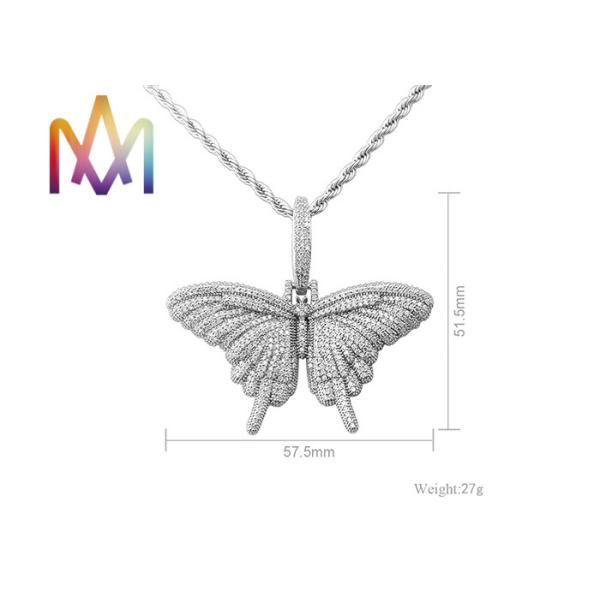 27g Fadeless Butterfly Pendant Cubic Zirconia Necklace