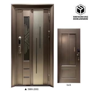 Customizable Color And Architrave Options For Aluminum Wooden Door With Fire