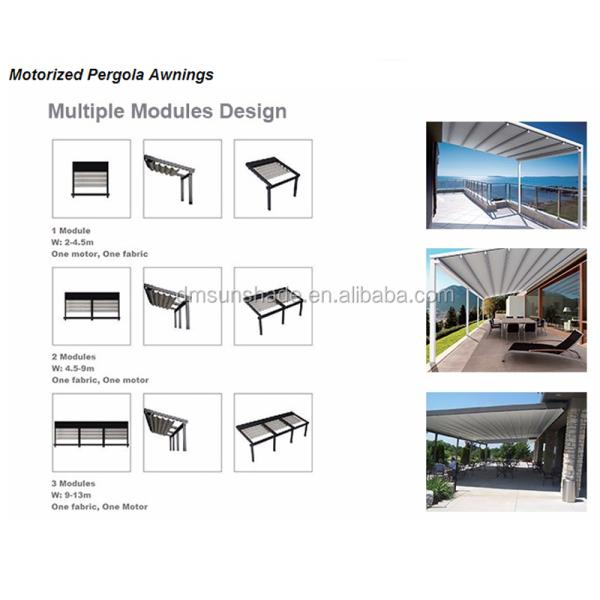 toldo retractable impermeable de la pérgola