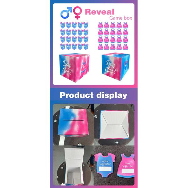 Baby Gender Reveal Voting Box Boys and Girls Gender Voting Game Box for Baby Shower Party Decor
