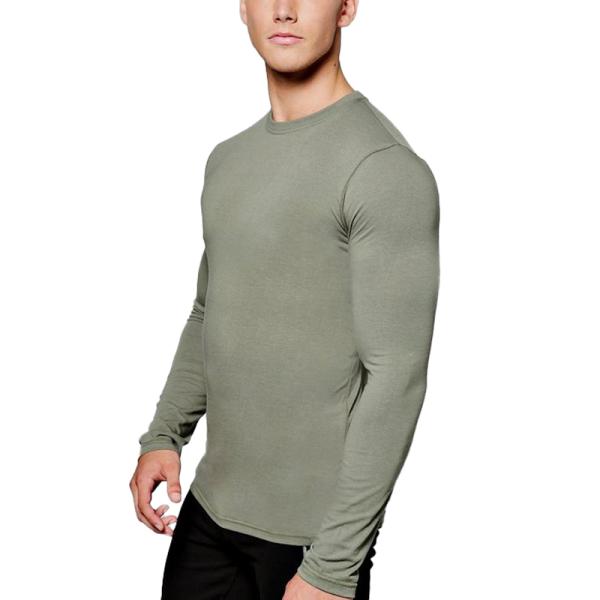 Custom Logo Blank Plain Cotton Spandex Long Sleeve Muscle Slim Fit Men T Shirts