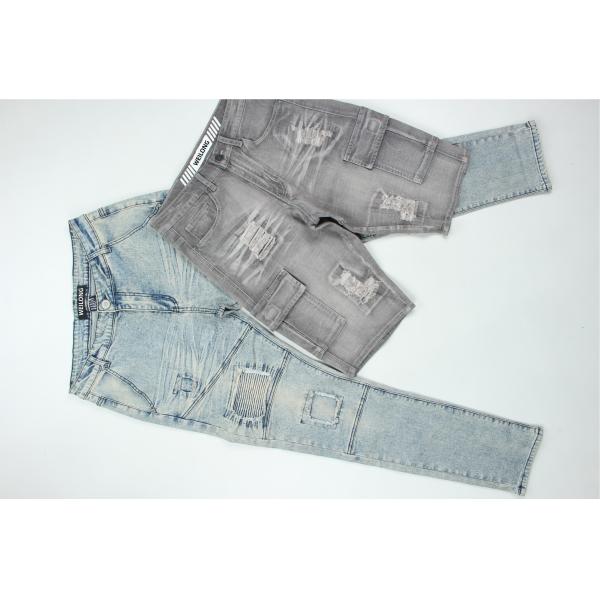 190Cm Wide Ring Slub Stretch Denim Fabric For Men Jeans
