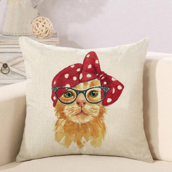 Funny cat Throw Pillow Cover Outdoor Home Decor Cute Animal Cushion Case Square for Sofa Couch Kids Bed Decorations