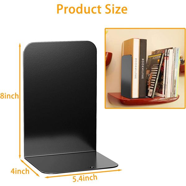 ISO9001 Rohs CE Dépositifs de livres en métal noir pour livres lourds Étagères flottantes Porteur d'étagère de livres
