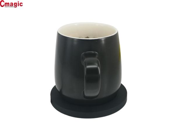 Smart warming mug coffee mug self heating cup with wireless charging base black color