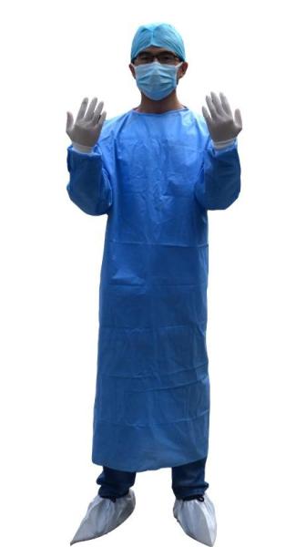 Hospital Durable XXL 35 Gsm  Blue Isolation Gowns
