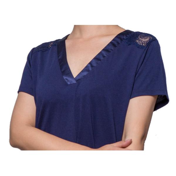 Romantic Ladies Night Dresses Sleepwear , Short Sleeve Summer Pjs For Ladies