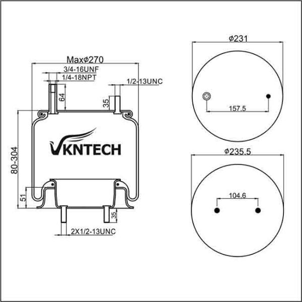 Воздушная пружина W01-358-9422/Воздушная подвеска пружина 4151NP03 Запчасти для грузовиков и прицепов